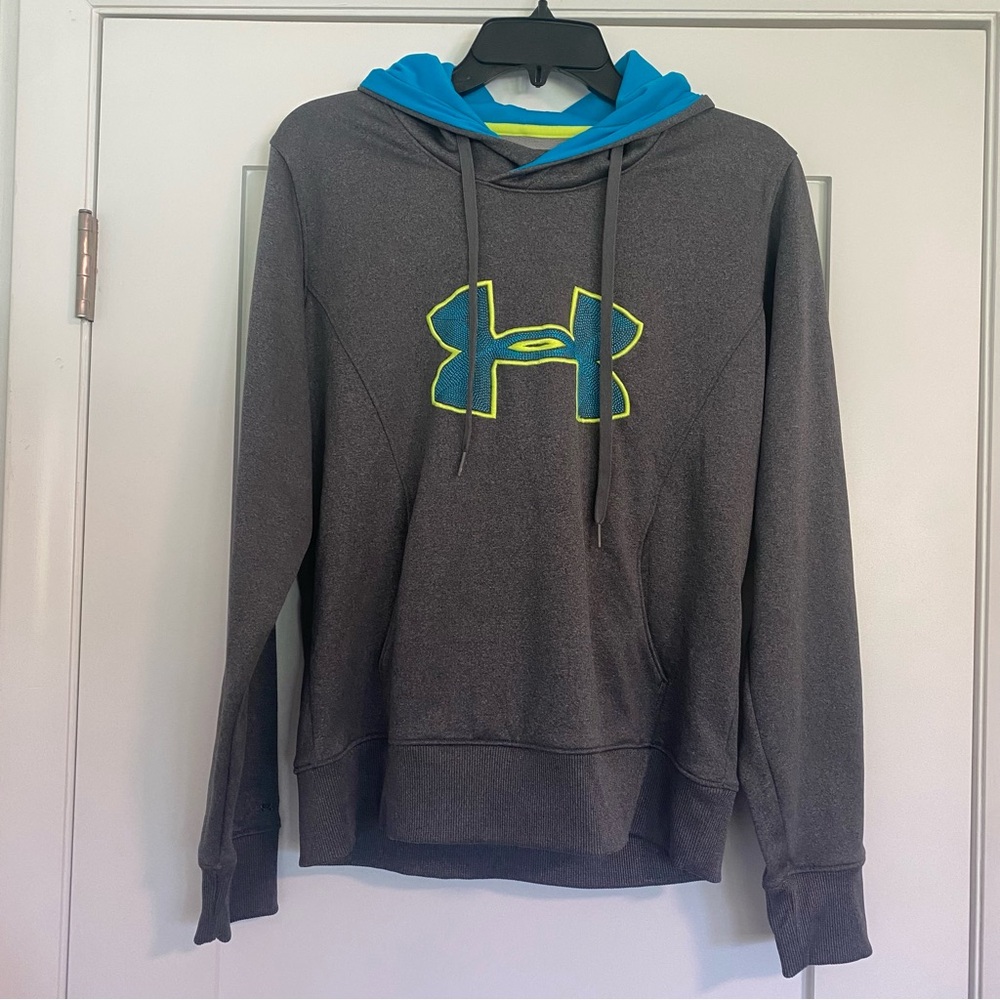 Women’s Under Armour Blue and Gray ColdGear Hoodie Size Medium